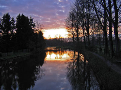 Der Wevelinghover Bend im Abendrot