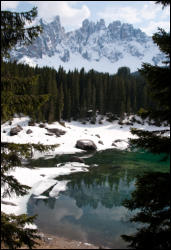 Karersee vor dem Latemar (2.842m)